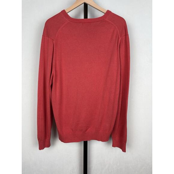 Brooks Brothers 346 Silk Blend V-Neck Pullover Sweater L Red Orange Classic - Picture 5 of 10